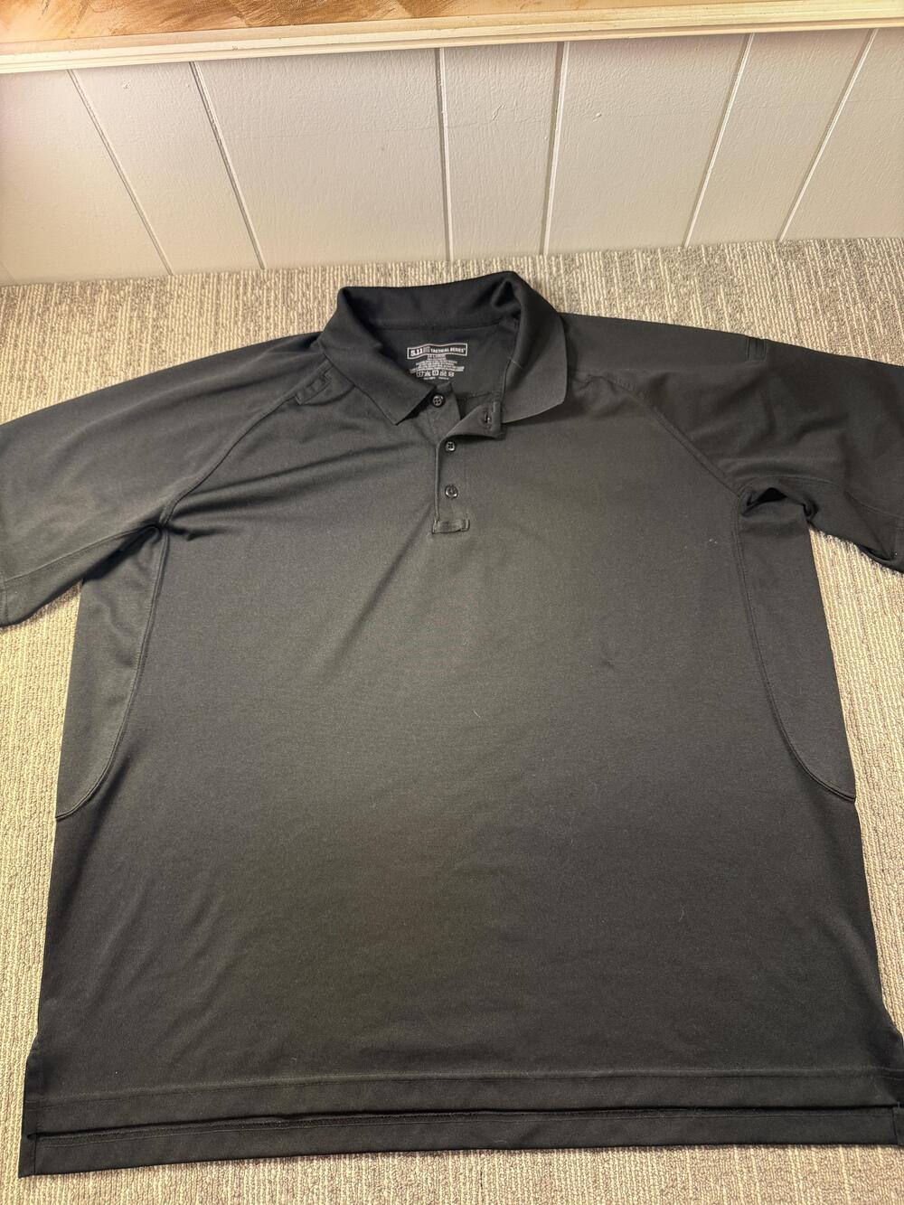 5.11 Tactical Polo Shirt Mens 2XL Black Tagless Short Sleeve Workwear
